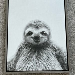 Adorable black and white sloth wall art!